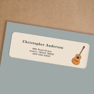 Acoustic Guitar Return Address Label