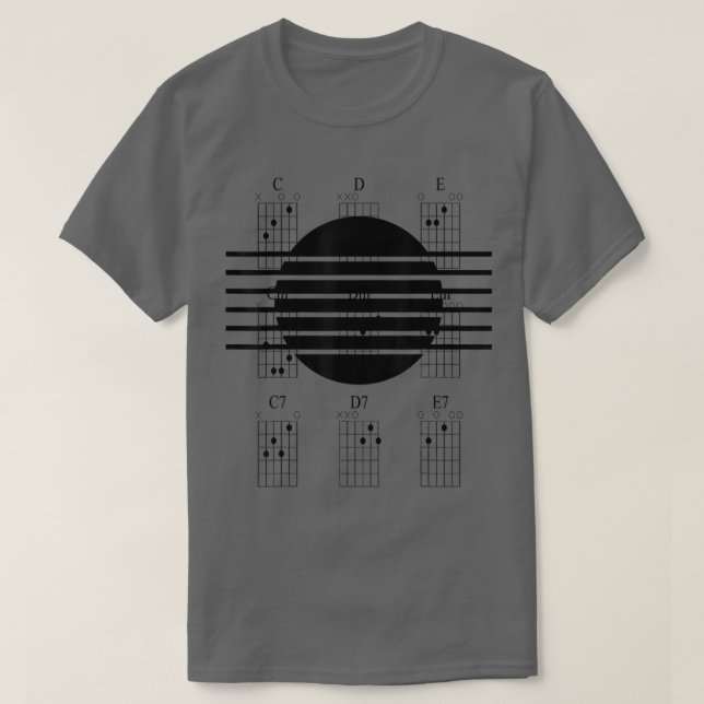 Acoustic Guitar Sound Hole Strings Cords  T-Shirt (Design Front)