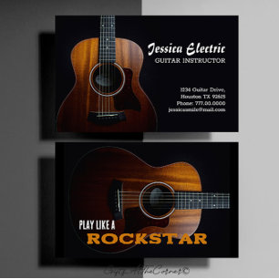 Acoustic Guitar Teacher Business Card