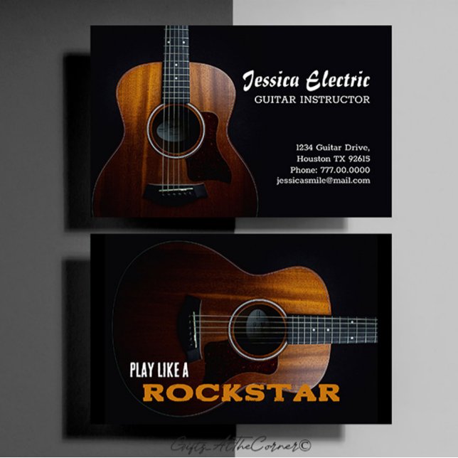 Acoustic Guitar Teacher Business Card (Creator Uploaded)