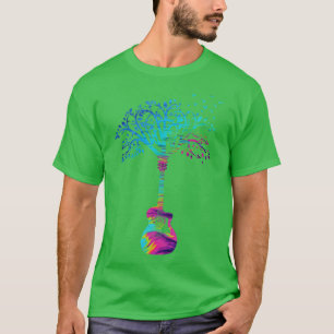 Acoustic Guitar Tree Abstract Texture Theme T-Shirt