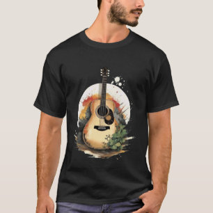 Acoustic Guitar Tree Art T-Shirt