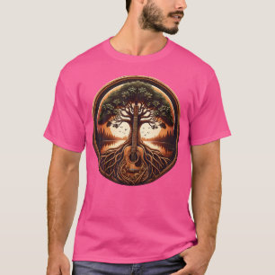 Acoustic Guitar Tree Of Life Nature Of Music Guita T-Shirt