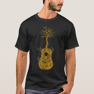 Acoustic Guitar Tree Of Lifes Guitar Player Nature T-Shirt