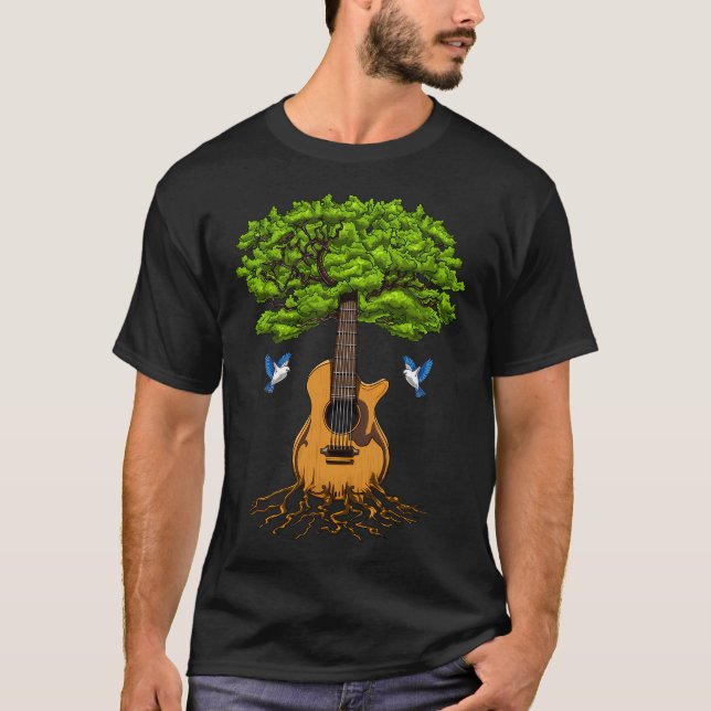 Acoustic Guitar Tree T-Shirt (Front)