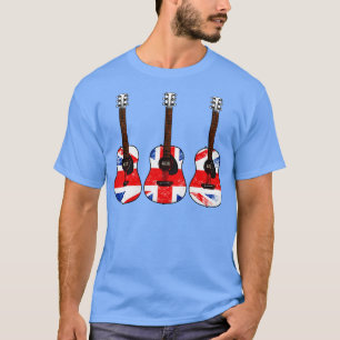 Acoustic Guitar UK Flag Guitarist British Musician T-Shirt