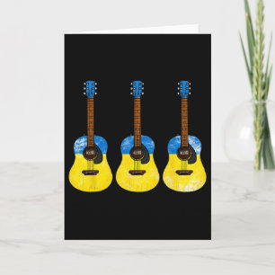 Acoustic Guitar Ukrainian Flag Ukraine Guitarist M Card