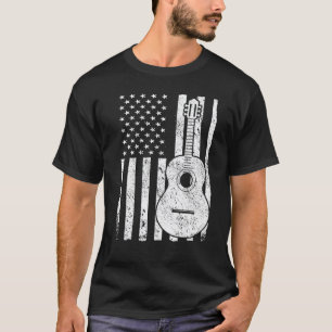 Acoustic Guitar USA American Flag For Guitarist T-Shirt