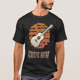 Acoustic Guitar Vintage Retro Classic Sunset Music T-Shirt