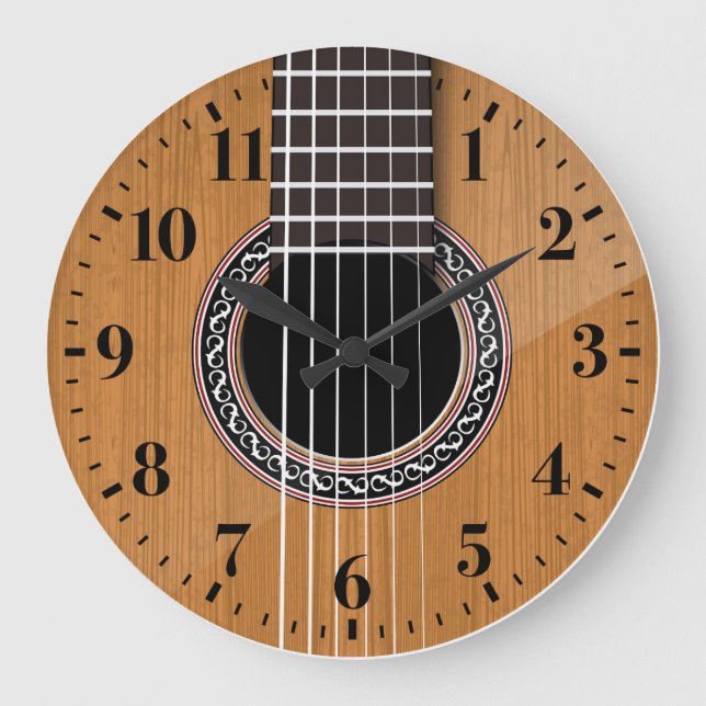 Acoustic Guitar Wall Clock (Front)