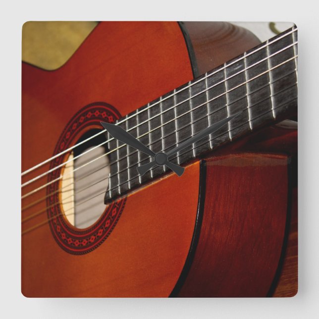 Acoustic Guitar Wall Clock (Front)