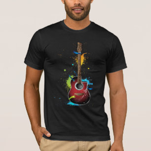 Acoustic guitar with paint splatters T-Shirt