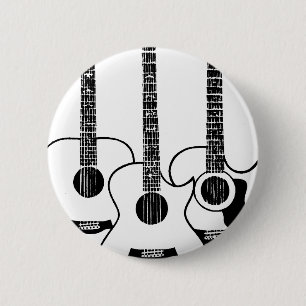 acoustic guitars - music 6 cm round badge