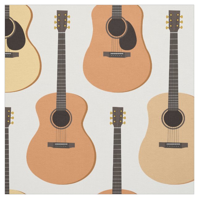 Acoustic Guitars Pattern Fabric (Swatch)