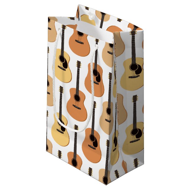 Acoustic Guitars Pattern Small Gift Bag (Front Angled)