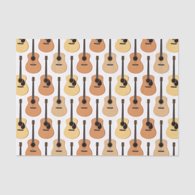 Acoustic Guitars Pattern Tissue Paper (Front)