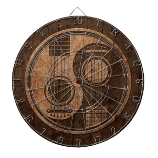 Acoustic Guitars Yin Yang with Wood Grain Effect Dartboard
