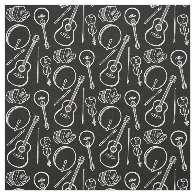 Acoustic Irish Musical Instrument Fabric (Swatch)
