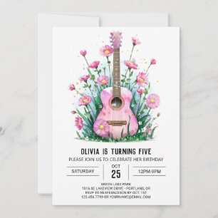  Acoustic Musician's Guitar Birthday Invitation
