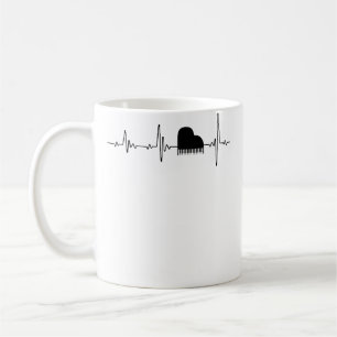 Acoustic Piano Heartbeat Shirt - Piano Musician - Coffee Mug