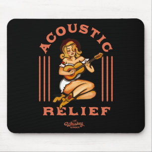 Acoustic Relief Cute Tropical Guitar Music Tattoo  Mouse Pad