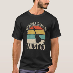 Acoustic Vintage Guitar Retro Style Guitarist Cost T-Shirt