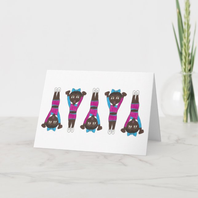 Acro Acrobatics Gymnast Tumbling Acrobat Dance Thank You Card (Front)