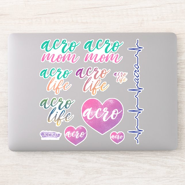Acro Life and Acro Mum Vinyl Decal Stickers (Computer)