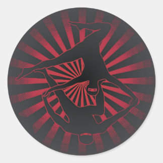 Acro Yoga Ninjas Classic Round Sticker