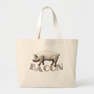 Acrobat BACON Pig Large Tote Bag