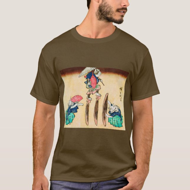 Acrobat Cat, Hiroshige, Ukiyo-e T-Shirt (Front)