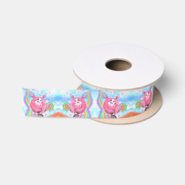 Acrobat Pig Ribbon Satin Ribbon (Spool)