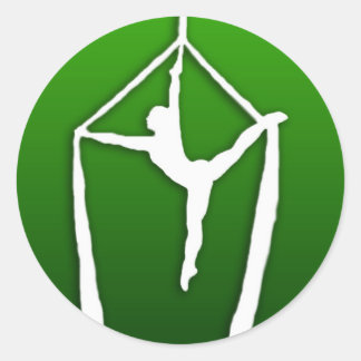 Acrobatapillar on Green Classic Round Sticker