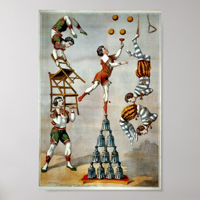 Acrobatic Act Vintage Circus Poster (Front)