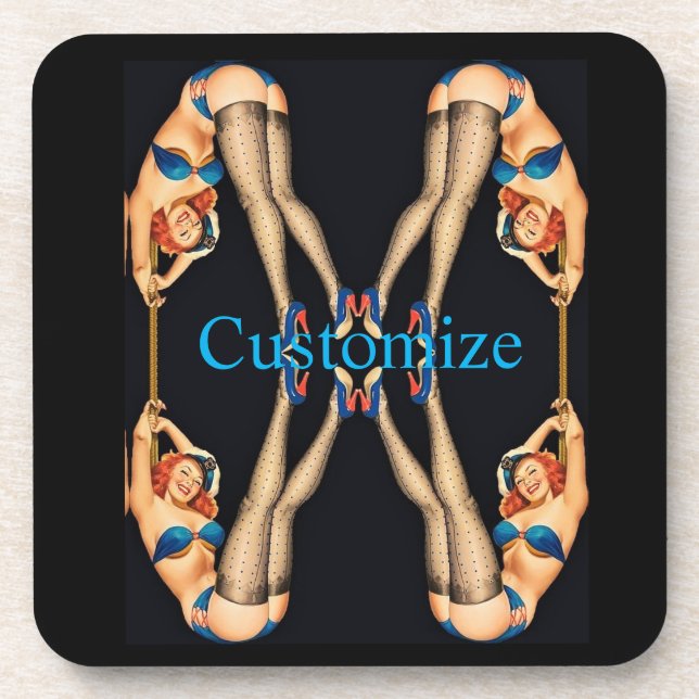 Acrobatic Vintage Pinups Thunder_Cove   Coaster (Front)