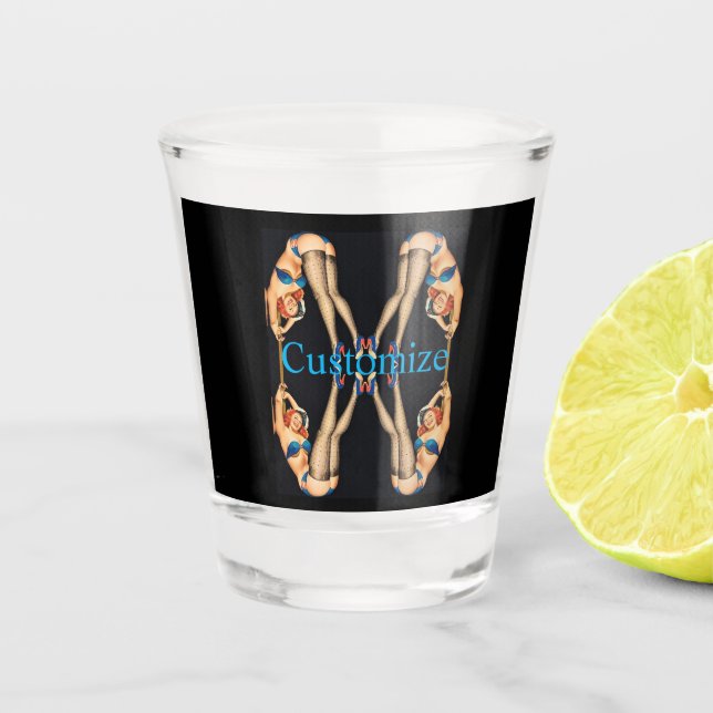 Acrobatic Vintage Pinups Thunder_Cove   Shot Glass (Front)