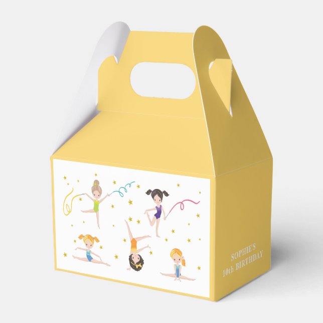 Acrobatics fun birthday kids  favour box (Front Side)