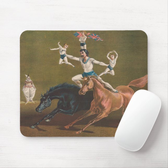 Acrobats On Horseback. Mouse Pad (With Mouse)