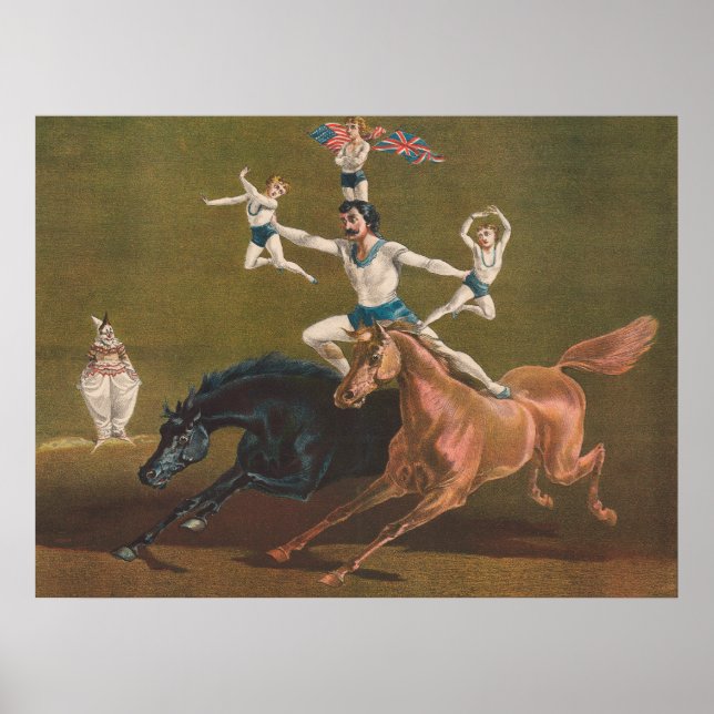 Acrobats On Horseback. Poster (Front)