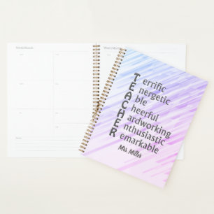 Acronym for Teachers Name Purple Abstract Planner