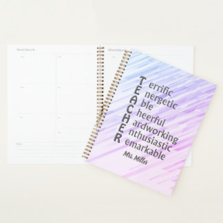 Acronym for Teachers Name Purple Abstract Planner