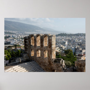 Acropolis Ancient ruins overlooking Athens Poster