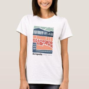 Acropolis Athens Greece abstract travel floral art T-Shirt