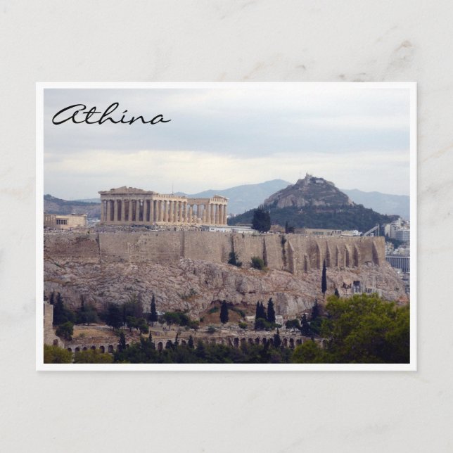 acropolis hill athína postcard (Front)