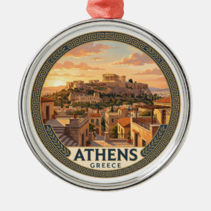 Acropolis of Athens Greece Keepsake Metal Tree Decoration