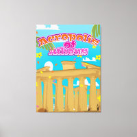 Acropolis of Athens Greece travel poster.