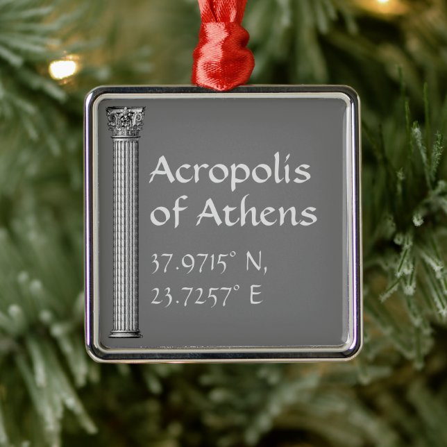 Acropolis of Athens Latitude  Longitude  Metal Tree Decoration (Tree)