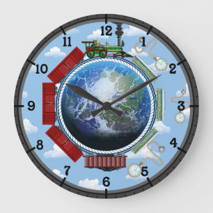 Across the Earth Multi-Train Large Clock