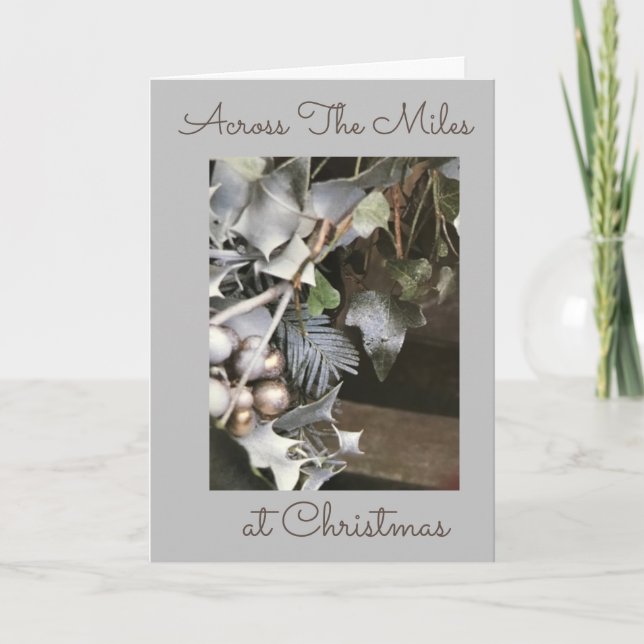 **ACROSS THE MILES** AT CHRISTMAS HOLIDAY CARD (Front)