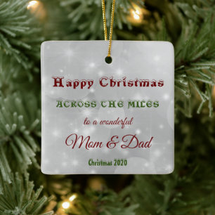 Across the Miles Christmas 2020 Mum & Dad Ceramic Ornament